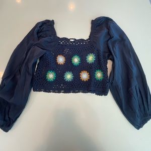 American eagle crochet top